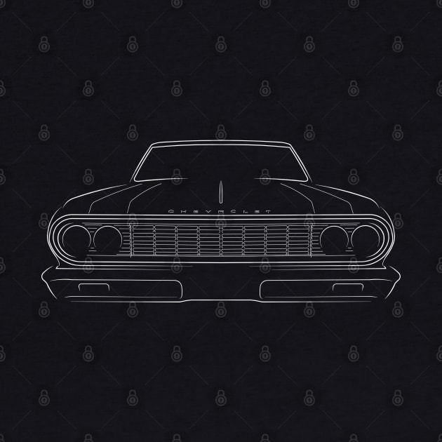 Front/Profile - 1964 Chevy El Camino - stencil, white by mal_photography